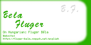 bela fluger business card