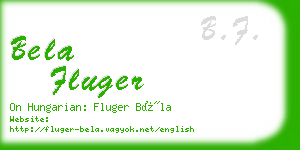 bela fluger business card